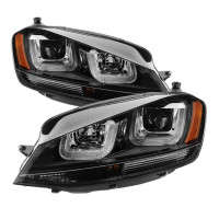 Spyder Signature Series Projector Headlights (Black/Black Stripe)