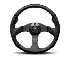 MOMO Steering Wheel | Jet | 350mm/46mm Dish | Black Airleather/Black Spokes