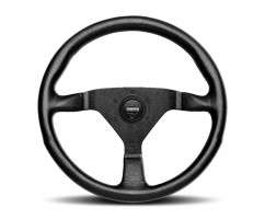 MOMO Steering Wheel | Montecarlo | 320mm/40mm Dish | Black Leather/Black Stitching/Black Spokes