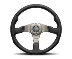 MOMO Steering Wheel | Race | 350mm/40mm Dish | Black Leather/Anthracite Spokes