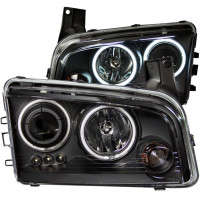 Anzo Projector Headlights w/Halo | Clear/Black | 06-10 Dodge Charger