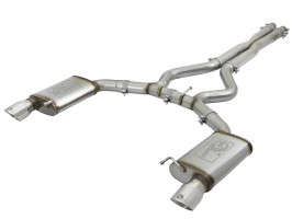 aFe Power MACH Force-Xp 304 SS Cat-Back Exhaust System w/Polished Tip | 3" Pipe Diameter (15-17 Ford Mustang | 3.7L V6/5.0L V8)