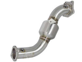 aFe Power Twisted Steel Down Pipe 3" 304 SS w/Cat (13-18 Cadillac ATS/Chevrolet Camaro | 2.0L I4 T)