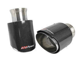 aFe Power MACH Force-Xp SS Direct-Fit Exhaust Tip Set Carbon | 4.5" Pipe Diameter (15-23 Dodge Charger/Hellcat | 6.2L/6.4L V8)