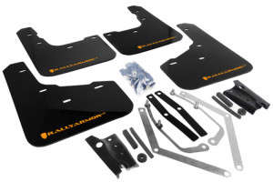 Rally Armor UR Black Mud Flap w/ Orange Logo