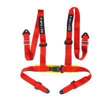 NRG Seat Belt Harness | 4 Point Buckle Up | Buckle Lock | Red