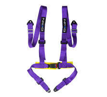 NRG Seat Belt Harness | 4 Point Buckle Up | Buckle Lock | Purple