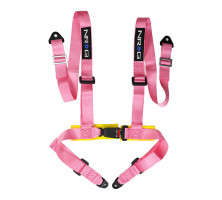 NRG Seat Belt Harness | 4 Point Buckle Up | Buckle Lock | Pink
