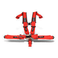 NRG 3" Padded Seat Belt Harness | SFI 16.1 | 5 Point | Latch Link | Red 