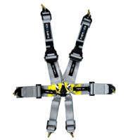 NRG FIA 2" Shoulder Belt Harness | Shoulder Belt for HANS Device | 6 Point | Rotary Cam Lock Buckle | Silver