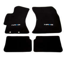NRG Logo Carpeted Floor Mats | Black | 1st & 2nd Row | 4 Pieces