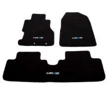 NRG Logo Carpeted Floor Mats | Black | 1st & 2nd Row | 3 Pieces