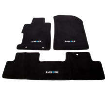 NRG Logo Carpeted Floor Mats | Black | 1st & 2nd Row | 3 Pieces (06-11 Honda Civic Si | 2 Door | Coupe)