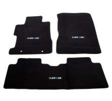 NRG Logo Carpeted Floor Mats | Black | 1st & 2nd Row | 3 Pieces