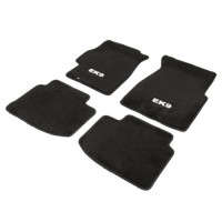 NRG EK9 Logo Carpeted Floor Mats | Black | 1st & 2nd Row | 4 Pieces