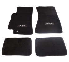NRG Supra Logo Carpeted Floor Mats | Black | 1st & 2nd Row | 4 Pieces