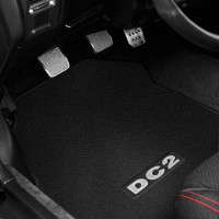NRG DC2 Logo Carpeted Floor Mats | Black | 1st & 2nd Row | 4 Pieces