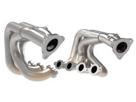 aFe Power Twisted Steel 304 Stainless Headers | 1-7/8in To 2-3/4in | Raw Finish (20-23 Chevy Corvette | V8 | 6.2L | Gas)