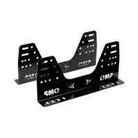 OMP Seat Brackets | Steel | Low Side | 3mm Thick | 400mm Long | Black | Pair