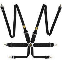 OMP Safety Harness | First 3/2 Racing | 6 Point | Black | FIA 8853-2016 | Pull Up