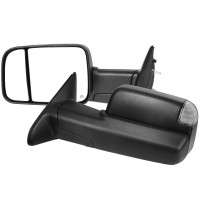 Spec-D Tuning Power Adjustable, Auto-Fold, Heated, ATS, & Manual Extendable Black Side Mirrors w/LED Turn Signal & Puddle Lights (13-17 Dodge RAM 1500/2500/3500)