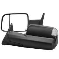 Spec-D Tuning Black Power Heated Towing Mirrors With Clear Lens LED Turn Signal (98-01 Dodge RAM 1500/98-02 RAM 2500/3500)