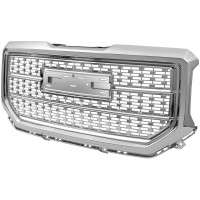 Spec-D Tuning Chrome Mesh Denali Style Hood Replacement Grille (16-18 GMC Sierra 1500)