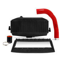Mishimoto Top-Mount Intercooler Kit | Black Intercooler | Red Pipe