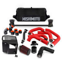 Mishimoto Performance Front-Mount Intercooler Kit w/ Intake | Black Intercooler | Red Pipes