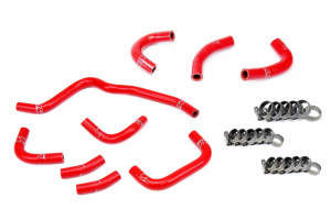 HPS Performance Silicone Oil Cooler and Throttle Body Coolant Hose Kit | Red