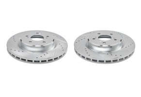 PowerStop Evolution Drilled, Slotted & Zinc Plated Rotors  |  Front