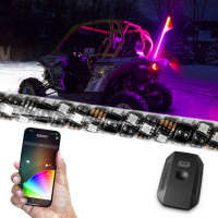 XKGlow 2nd Gen LED Whip Kits Side by Side UTV | XKchrome Smartphone App | 2pc 4ft Whip Kit