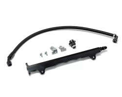 AMS Performance CNC Machined Black Aluminum Fuel Rail w/ Pulsation Dampener