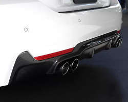 3D Design 3108-23221-3DD Quad Tip Exhaust Carbon Fiber Rear Diffuser ...