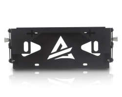 Attica 4x4 Universal Offroad Front Bumper Winch Flip-Up Roller Fairlead License Plate Mounting Bracket | Black | Powder Coated | Steel