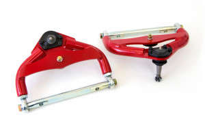 UMI Performance 1/2" Tubular Front Upper A-Arms | Adjustable | Red (80-87 Buick Regal/80-83 Chevy Malibu/80-88 Monte Carlo)