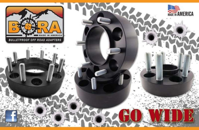 BORA 2" Aluminum Adapter Vehicle Bolt pattern 6x5.5 to Wheel Bolt pattern 8x6.5