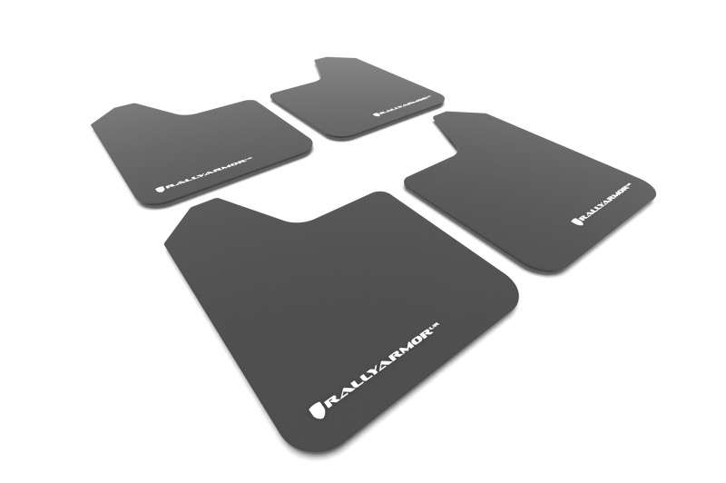 Rally Armor Universal MSpec Mudflaps Black Urethane White Logo main image 0
