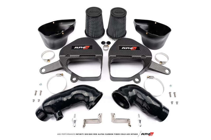 AMS Performance ALP.28.08.0001-2 Red Alpha Matte Carbon Intake Kit ...