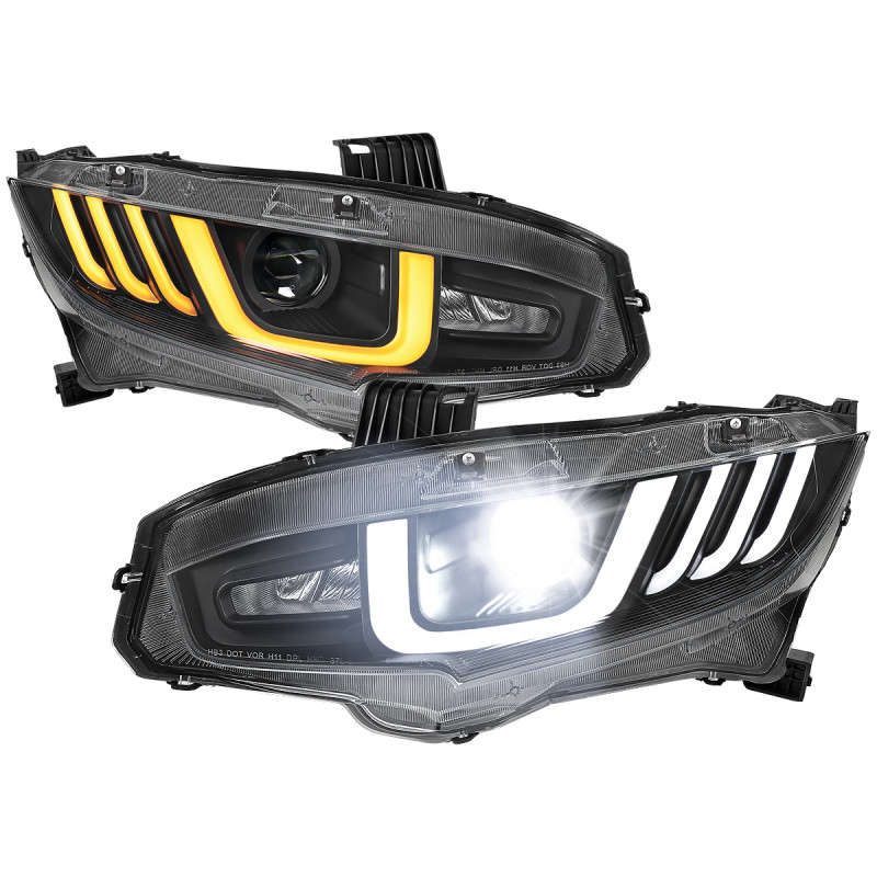 Spec-D Tuning LHE-CV16LJM-SQ-RS-SPECD LED Headlights w/ LED Switchback ...