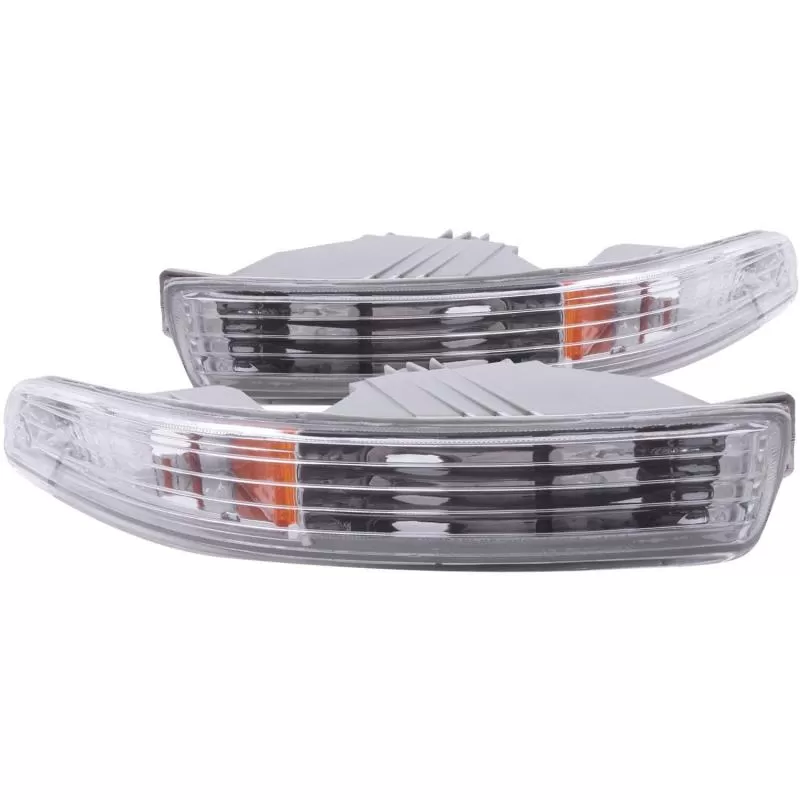 Anzo USA Euro Parking Lights Clear Lens Chrome Housing Amber Reflector Acura Integra 1994-1997