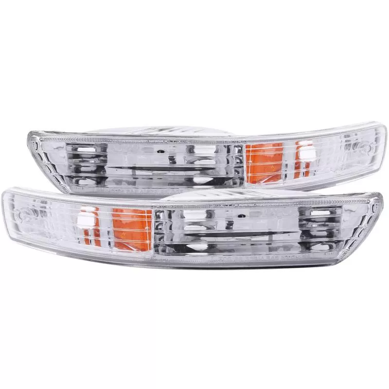 Anzo USA Euro Parking Lights Clear Lens Chrome Housing Pair for Acura Integra 1998-2001