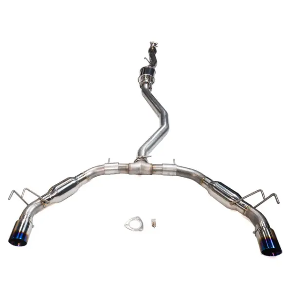 MAPerformance Catback Exhaust | Race Style | No Resonators | Burnt Blue Tips | 3" Diameter