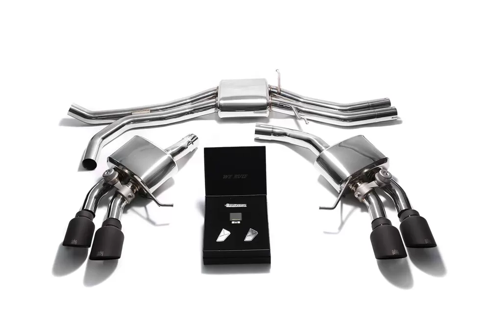 ARMYTRIX Valvetronic Exhaust System for Porsche Macan S/GTS/Turbo 2014-2018, Stainless Steel, Quad Tips