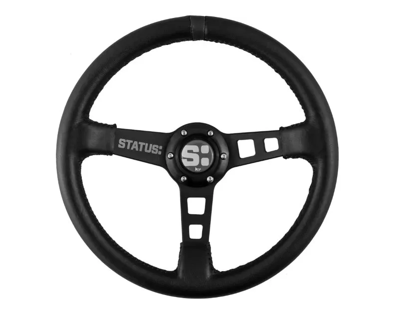 Stats Racn Status Racing SRG110-STAT Deep Dish Leather Steering Wheel | Black ...