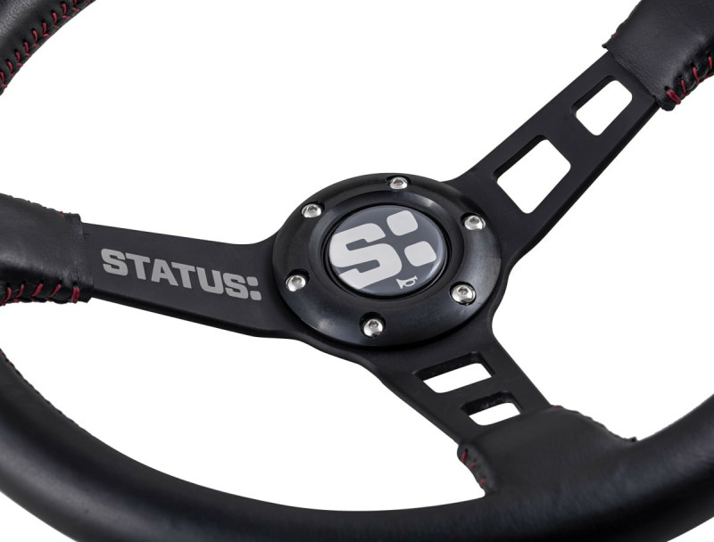 Stats Racn Status Racing SRG112-STAT Deep Dish Leather Steering Wheel | Silver ...
