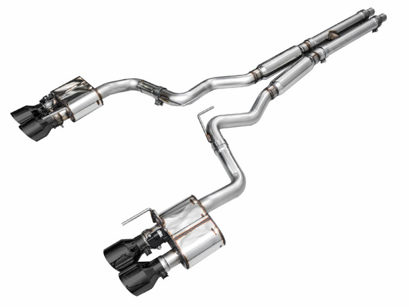 AWE Tuning AWE SwitchPath Exhaust for S650 Mustang GT Coupe - Quad Diamond Black Tips - 3025-43650