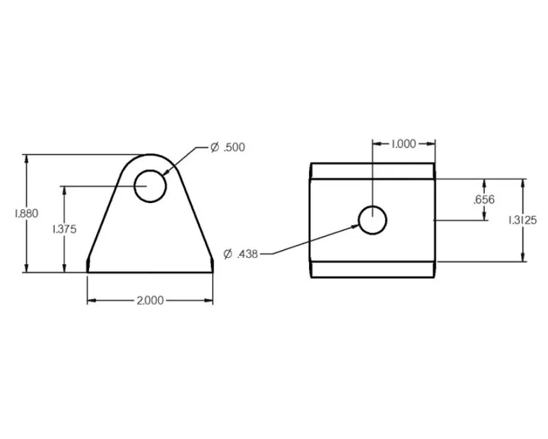 RideTech Black Powdercoat Universal Shock Bracket