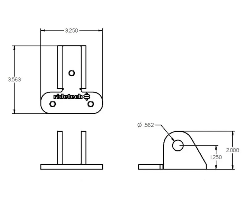 RideTech Lower Control Arm Bracket to Mount ShockWave