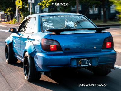2002 Subaru Impreza WRX with 18x10.5 ESR Sr01 and Bridgestone 245x40 on ...